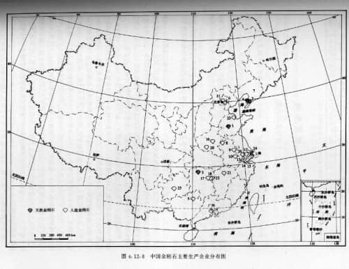 中国钻石产地分布图，全国近六成金刚石都来自辽宁