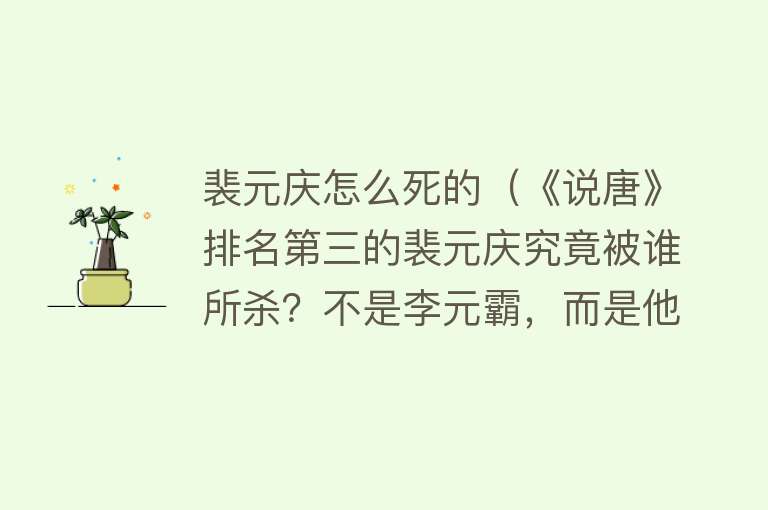 裴元庆怎么死的（《说唐》排名第三的裴元庆究竟被谁所杀？不是李